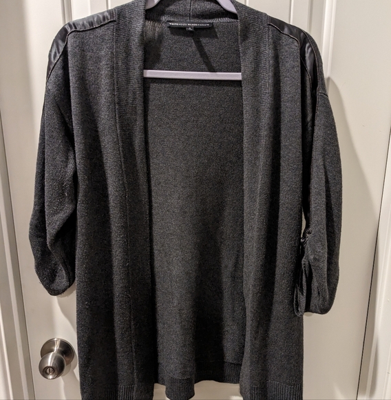 White House Black Market Charcoal Cardigan - Picture 1 of 5